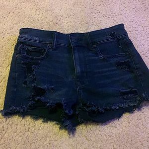 American high-rise ripped shorts